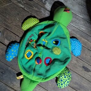 Melissa & Doug Green Turtle Plush with Blue Accents